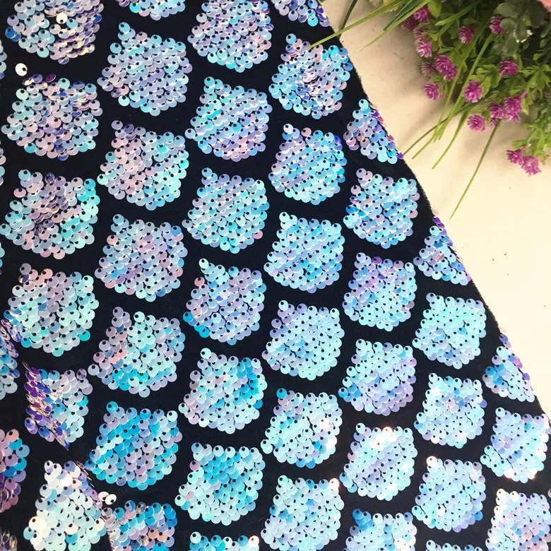 Fish Scale Sequined Fabric Mermaid Sequined Embroidery Material Fabric Decorations For Party Shows Shoes Bags DIY Dress Fabric