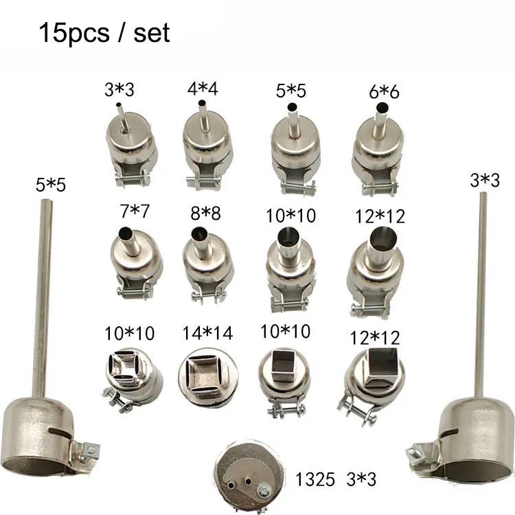 Universal BGA Nozzle BGA Nozzles HOT AIR GUN soldering station for SAIKE ATTEN 852D+ 850 909D 950 Heat Air Gun Solder Kit