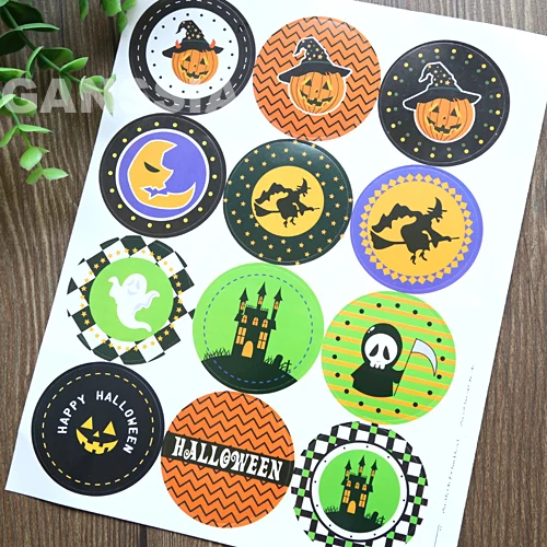 100 pz/lotto diametro 5cm adesivo decorativo fai da te artigianato di Halloween carta regalo sigillo adesivi articoli di cancelleria forniture per feste (ss-1515)