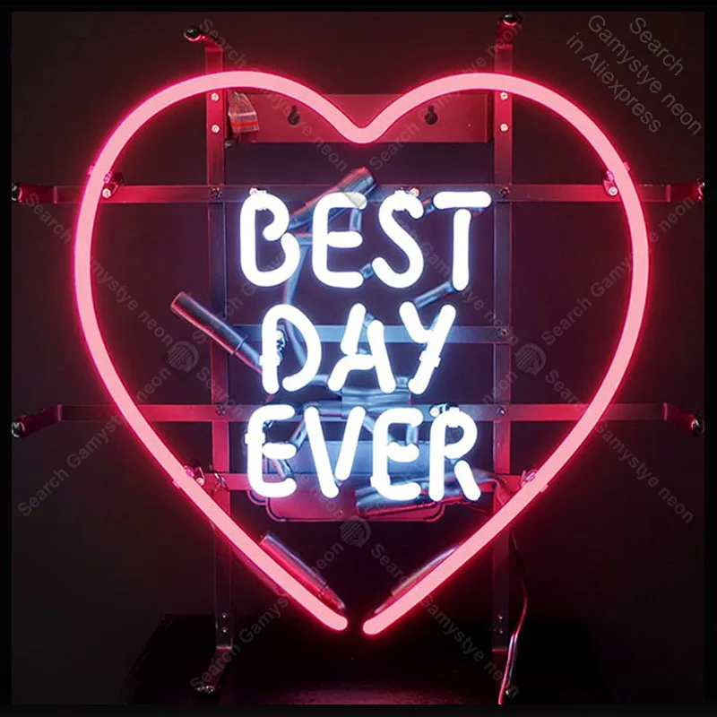 Neon Signs for Best Day Ever Bulb sign LOVE Restaurant Beer Bedroom Neon Lamp store display custom Letrero enseigne Handcraf