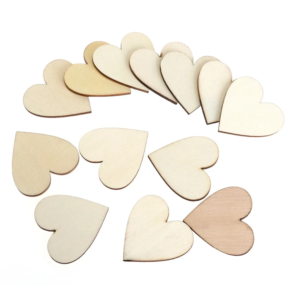 5pcs 100mm 4inch Big Size Blank Heart Wood Pieces Unfinished Round Corner Square Wooden Cutouts for DIY Arts Craft Project