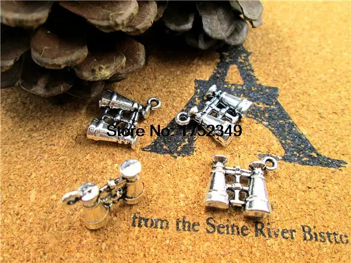 

15pcs--Binocular Charms,Antique tibetan silver 3D Binoculars Pendants,Telescope Charms 16x15mm