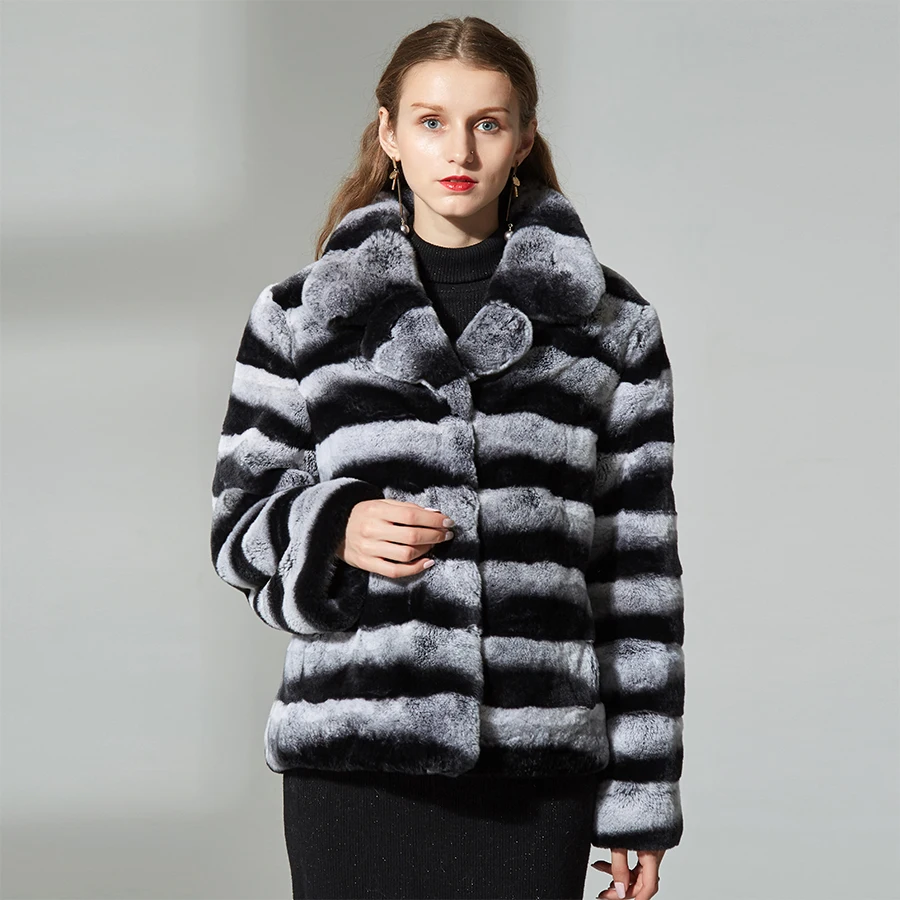 Real Rex Rabbit Fur Coat Short Rabbit Fur Jackets Female Winter Warm Natural Fur Jackets High Quality New Arrivals