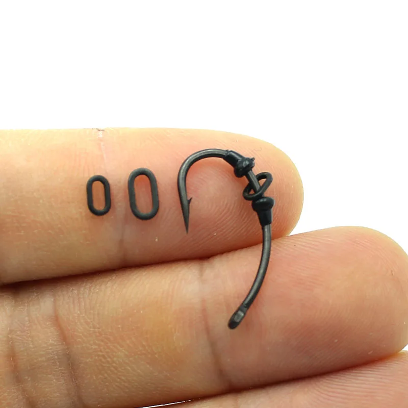 50PCS Carp Fishing Accessory Rig Rings  Anti Glare Oval Blow Back Rig Rings  Matt Black Terminal Tackle