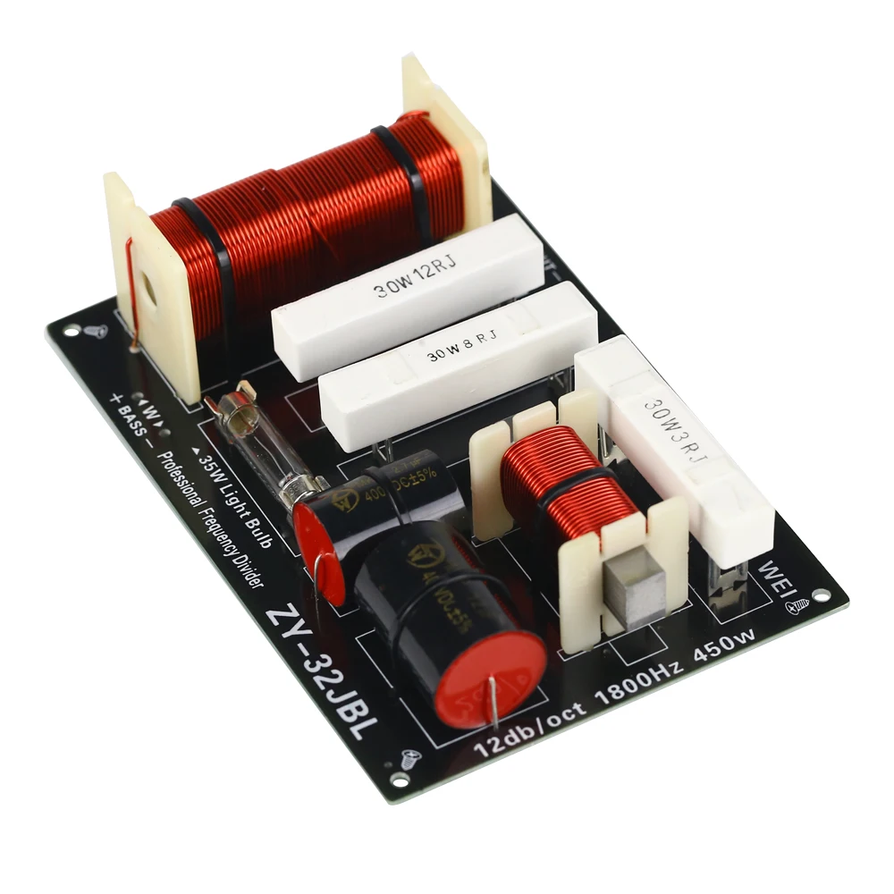 GHXAMP-Divisor de frecuencias de dos vías para altavoz, divisor de graves de Tweeter, 450W, 1,8 KHz, 4-8Ohm, 1 unidad