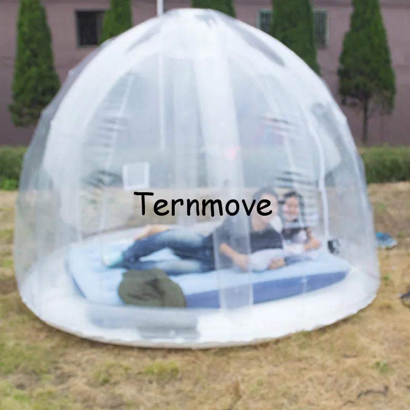 Tente de camping à bulles gonflable transparente, équipement de salle à manger extérieur, tente de fête avec sol, 2.5m de diamètre, 0.3mm lancer, nouveauté