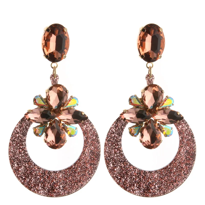 NeeFu WoFu Drop Resin Earrings Crystal Earring Big Large Long Brand Brinco Ear Accessories Oorbellen Christmas Gift woman ouch