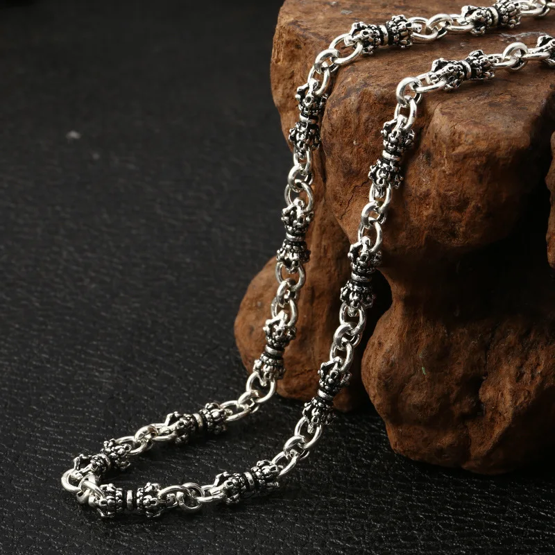 

Wholesale S925 Sterling Silver Jewelry Vintage Thai Silver Classic Creative Hipster Men Clavicle Necklace