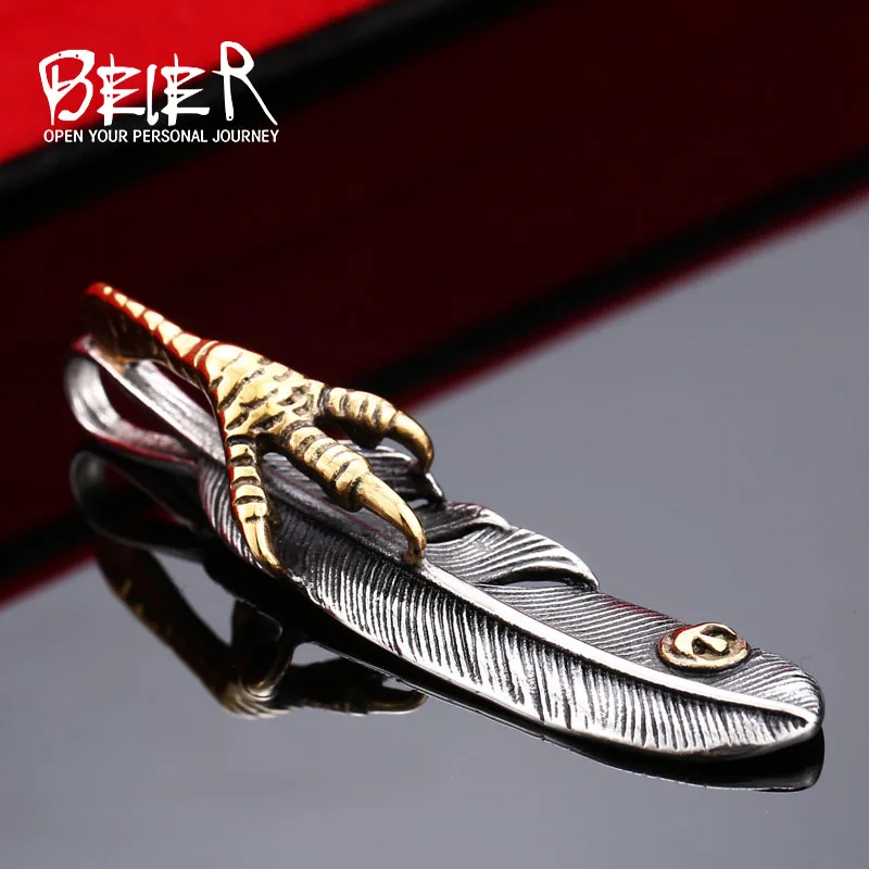 Cool Brand Eagl Claw Feather For Man Stainless Steel Unique Pendant Necklace Wholesale Price BP8-154