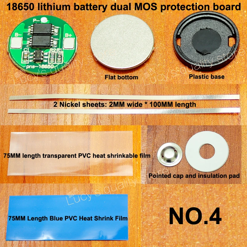 10set/lot 18650 lithium battery universal dual MOS protection board 4.2V18650 cylindrical protection board 6A current