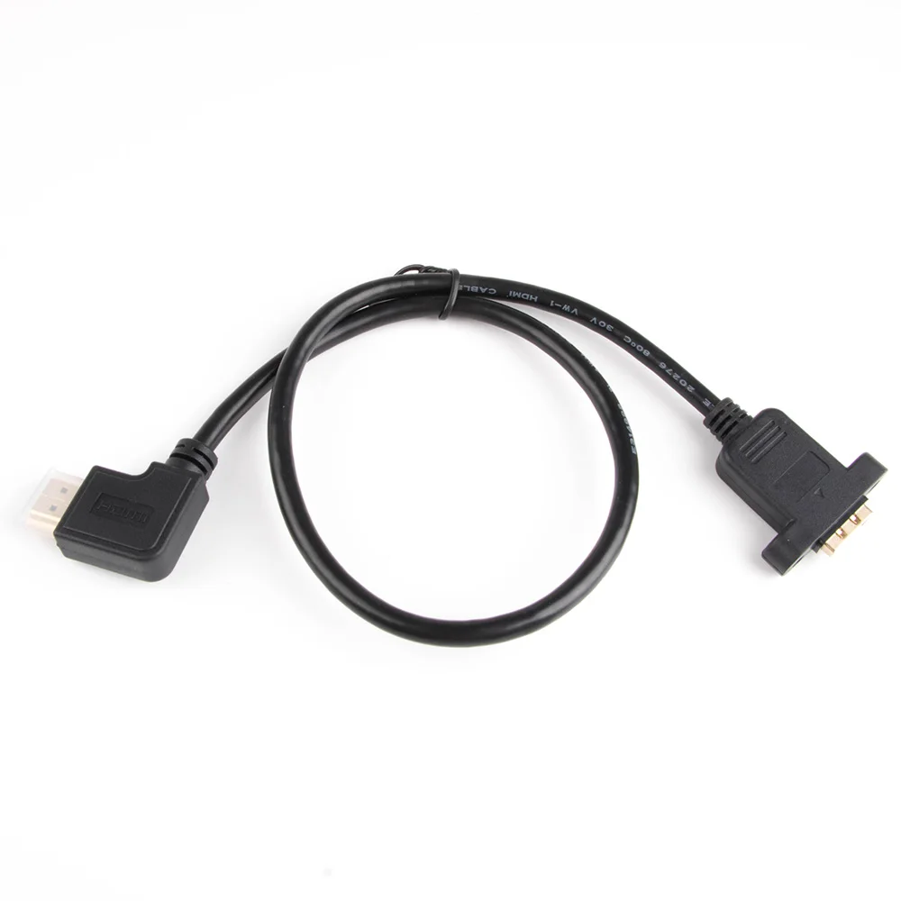 90 Degree Left Right Up Down Angled HDMI 19p 1.4 male to Female extension cable with Screw Hole Can Lock Panel Mount Cable