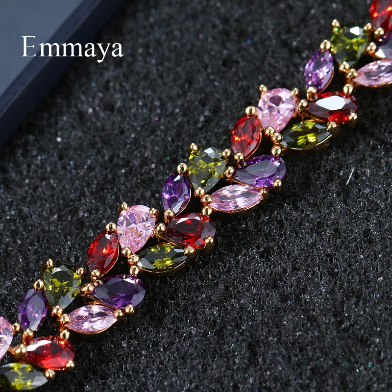 Emmaya Bridal Bangles Classical Charm Shinny AAA CZ Bracelet Multicolor New Design Jewelry for Women Party