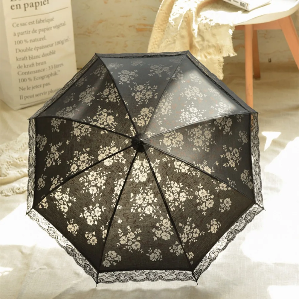 Japanese Mini Umbrella for Women, Princess Lace Umbrellas, Waterproof Sun Parasol, Convenient Travel Umbrella, Wedding Umbrella