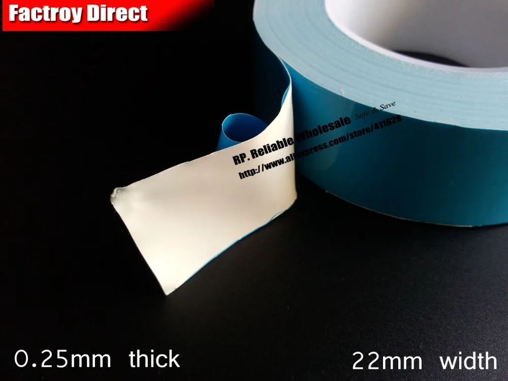 (0.25mm thick) 22mm*25M Two Sides Adhesive Thermal Conductive Transfer Tape for LED Lighting, Panel, Heatsink, Thermal Pads