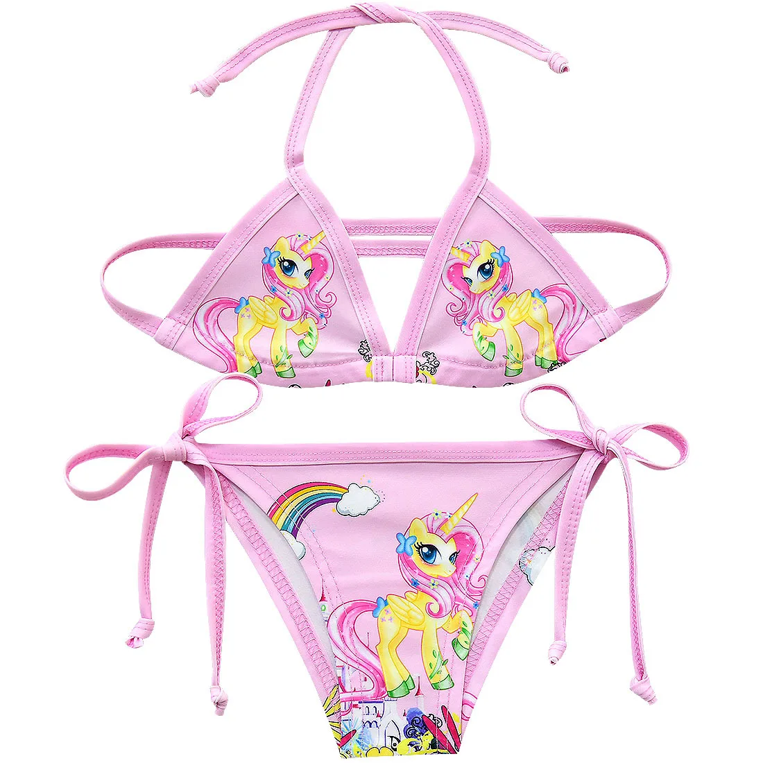 Unicorn Girls Swimsuit pink Flower Children Infantil Girls Bikini Suit Bathing Beach Swimsuit wholesale Girls dress