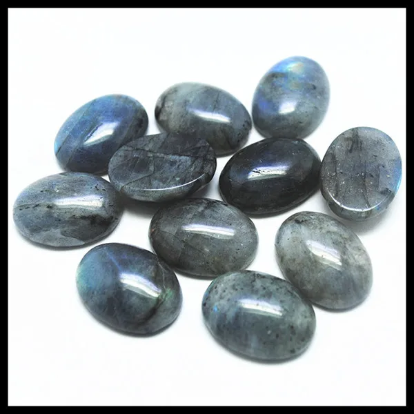 10PCS Nature Labradorite Stone Cabochons Beads Accessories Jewelry 10X14MM 12X16MM 13X18MM 15X20MM 18x25MM Oval Hole