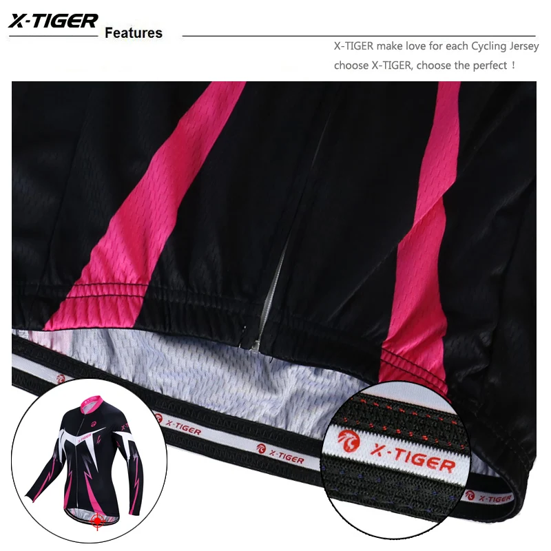 X-Tiger Donna Pro Manica Lunga Primavera Pro Pullover di Riciclaggio MTB Della Bici Abbigliamento Bicicletta Traspirante Vestiti Uniforme Maillot