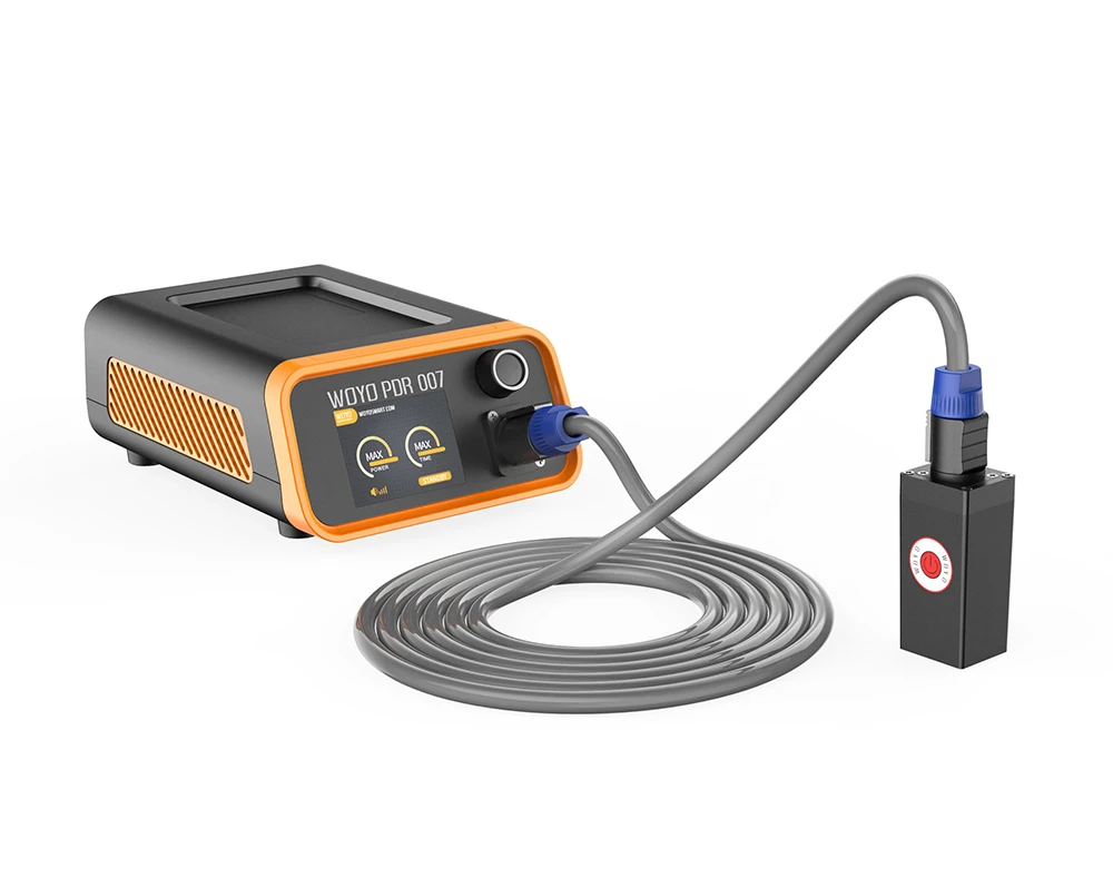 Karosseriereparatur ohne Lack, Dellenreparaturwerkzeug WOYO PDR007 + Pole PDR 007 und Demontagesatz für magnetische Induktionsheizung mit Pol – Detail 3