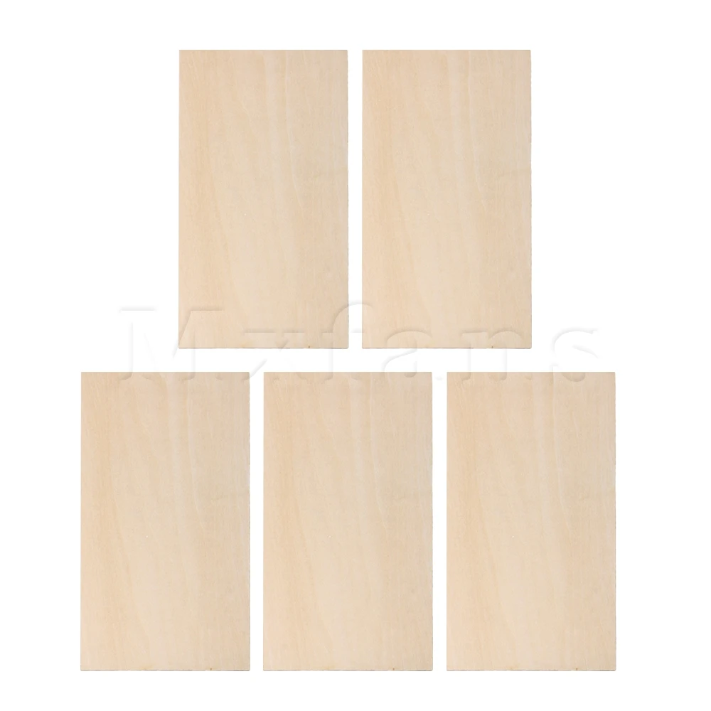 Mxfans 5Pcs Unpainted Wooden Sheets 200x100x1.5mm Craft Model Miniatures House