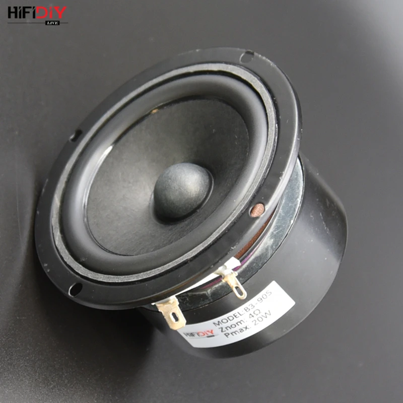 HIFIDIY LIVE Hi-Fi 3" 3.5 inch 90mm Full frequency speaker unit 4OHM 20W  High  Alto  bass  loudspeaker B3-90S
