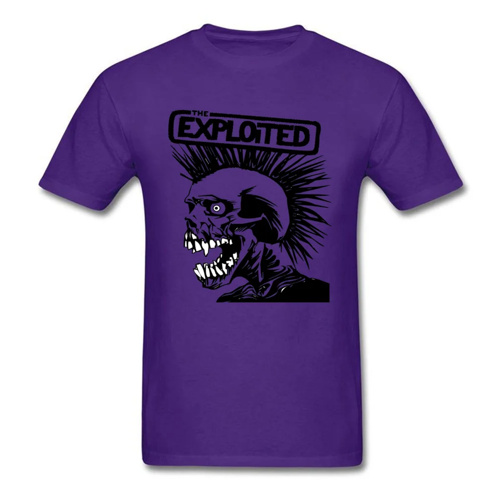 The Exploited Men T-shirt Punks Not Dead Tshirt Hip Hop Skull Print Adult Grey Clothing Summer Band T Shirts Crazy Streetwear XS