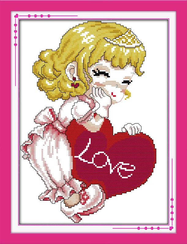 Romeo Juliet girl lovers cross stitch kit pattern count print DMC color 14ct 11ct embroidery DIY handmade needlework craft free