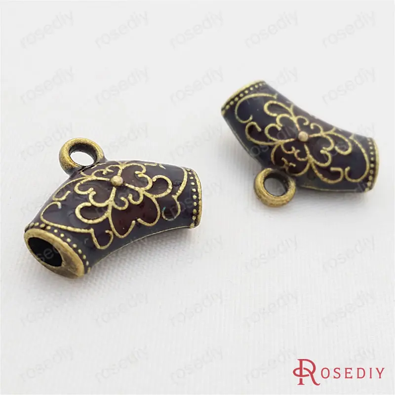 Wholesale 19*14mm hole 3mm Antique Bronze Base Black Oil Zinc Alloy Pendants Connector Diy Jewelry Findings 6 pieces(JM7555)