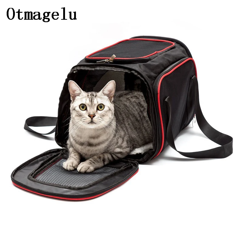 Pet Car Dog Carriers Cat Travel Carrying Handbag Breathable Shoulder Bag Net Yarn Portable Pet Backpack Double Exhibition Bag