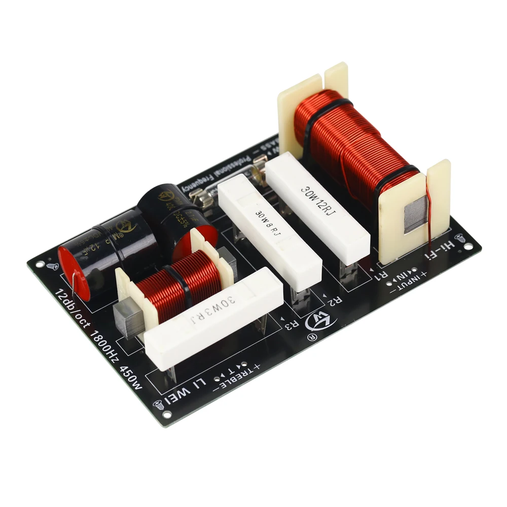 GHXAMP-Divisor de frecuencias de dos vías para altavoz, divisor de graves de Tweeter, 450W, 1,8 KHz, 4-8Ohm, 1 unidad