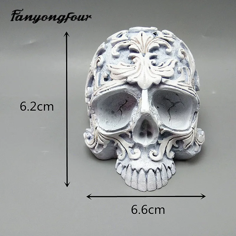 Pattern Skull Silicone Mold DIY Handmade Gypsum Aromatherapy Candle Concrete Crystal Dropping Resin Mold Manufacturing Crafts
