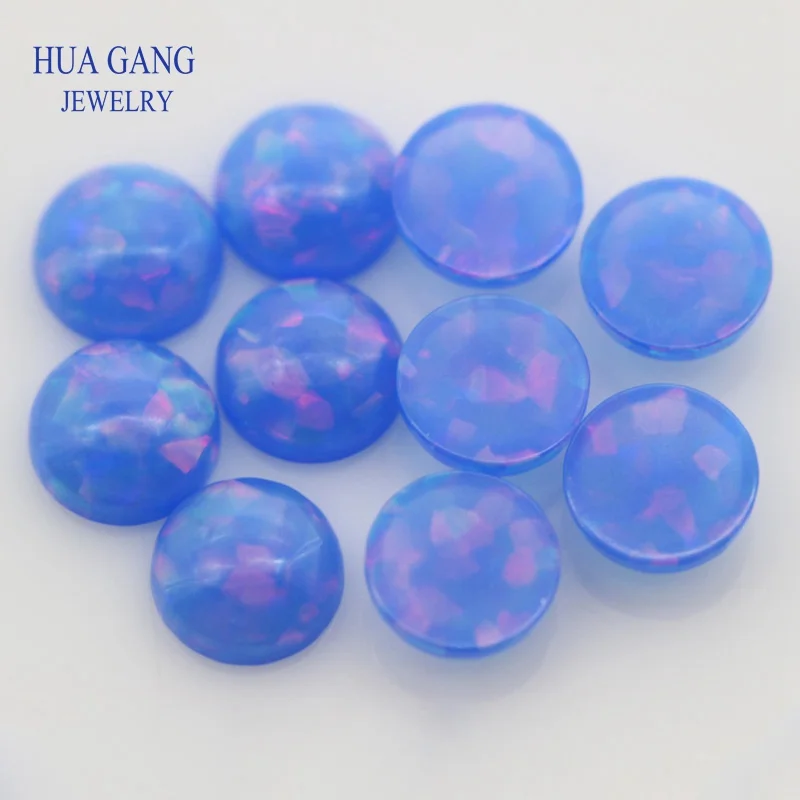 Round Shape Cabochon Opal Flat Back FH14 Beads Synthetic Gemstones For Jewelry Making DIY 5.0mm