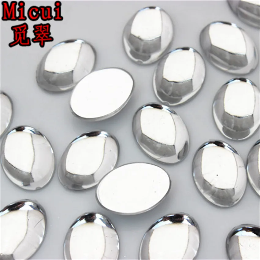 Micui 50 pz 13*18mm Colore Della Miscela Ovale Acrilico Strass Flatback Pietre di Cristallo Per Gioielli Artigianato Abbigliamento Decorazioni MC725