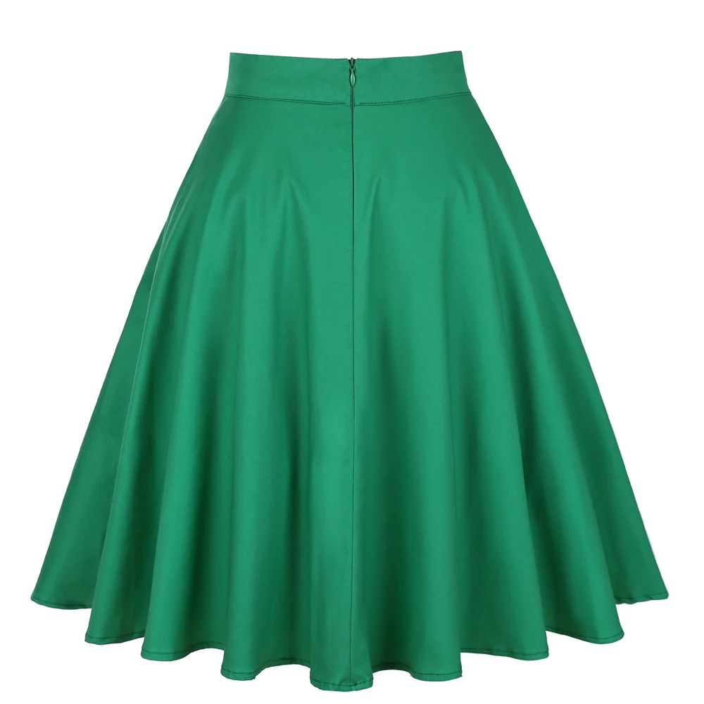 23 modelli Vintage Retro anni \'50 Full Circle A Line gonna Holiday Tropical Pin Up Swing Skater lunghezza al ginocchio floreale donna gonna solida