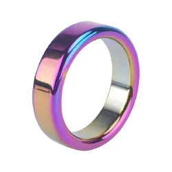 Dia 38 41 44 47 50 55mm slave metal rainbow penis lock cock ring erection male ball dondage sex toys for men