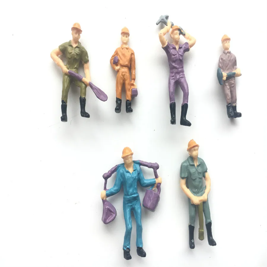 

50pcs/lot 1:42 Scale Model Figures Color Painted Train Worker Figures Model People