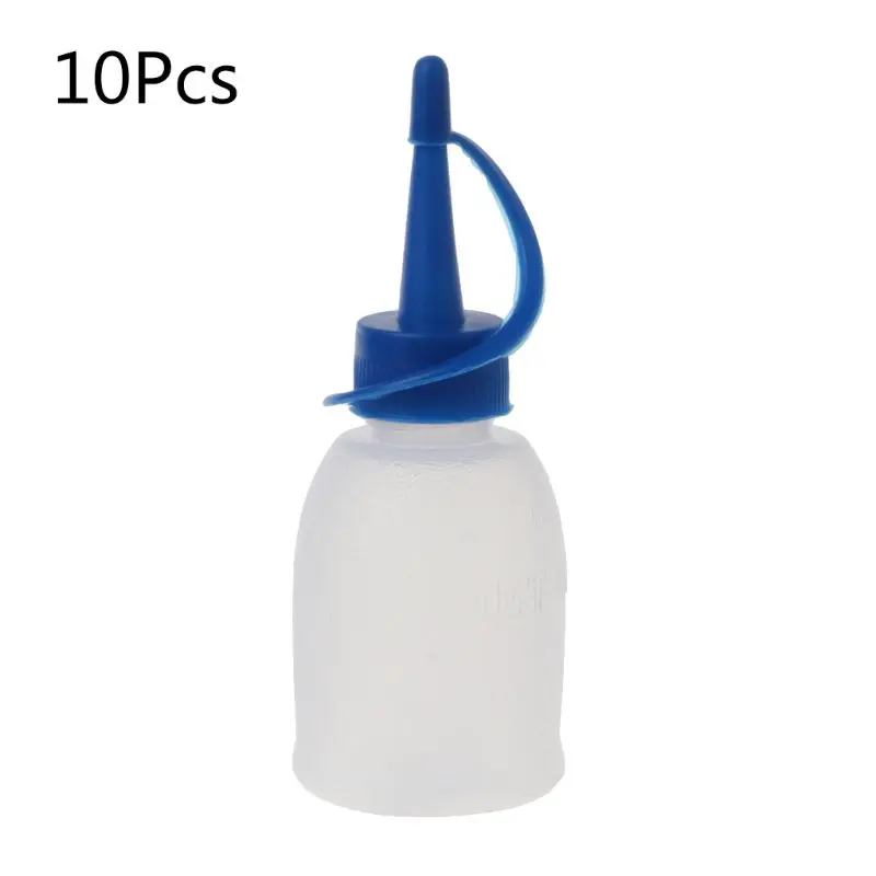 10Pcs Plastic Squeeze Bottle Small Squirt Jet Sauce Condiment Ketchup Mayo Oil kits