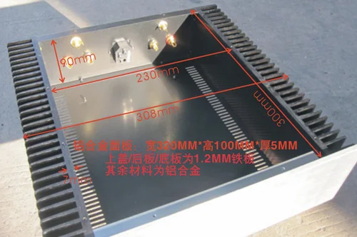 Q3 Aluminium Panel Voorversterker Klasse Een Eindversterker Chassis AMP Behuizing/DIY Doos (320*100*300mm)