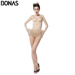 BONAS 30D Women Big Size Pantyhose Sexy Breathable Nylon Large Tights Female High Elasticity Snag-prevent Stockings Rajstopy