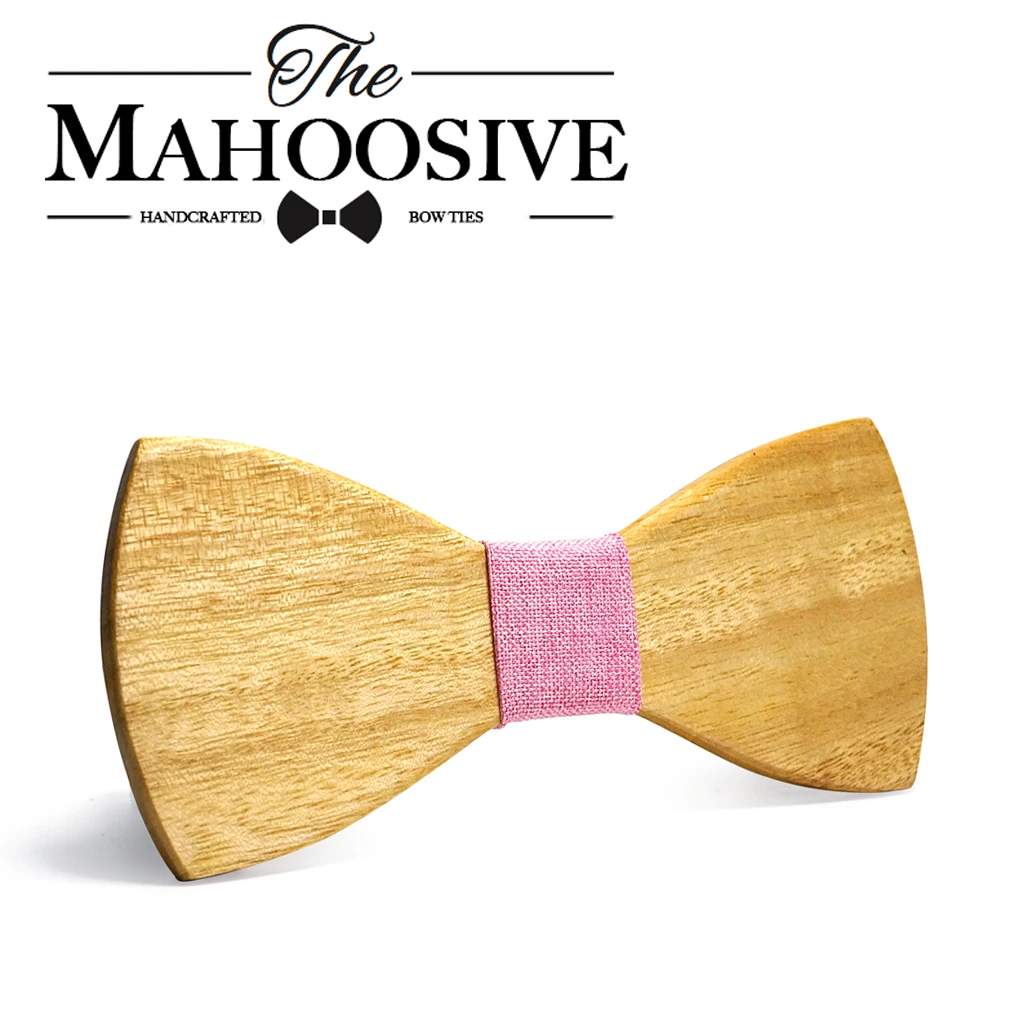 MAHOOSIVE Classic 100% Soild Wooden Mens Ties New Design Neck Ties for Men Formal Business Wedding Party Gravatas