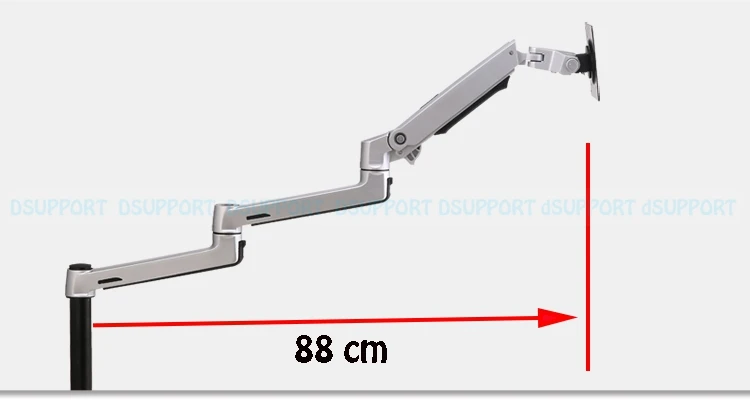 Wysokiej wysokiej jakości aluminium ze stopu darmowa podnoszenia bardzo długi ramię LED LCD uchwyt monitora wydłużyć ramię mocowania pełnoekranowy