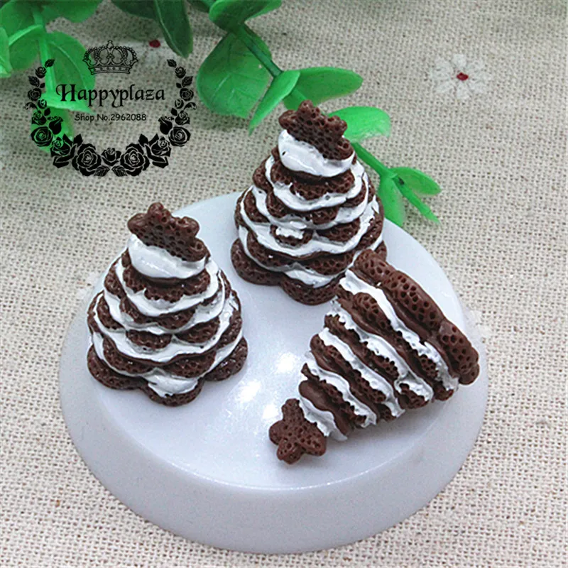 5pcs Cute Chocolate Brownie New Resin Simulation Miniature Food Art Flatback Cabochon DIY Craft Decoration,23*27mm