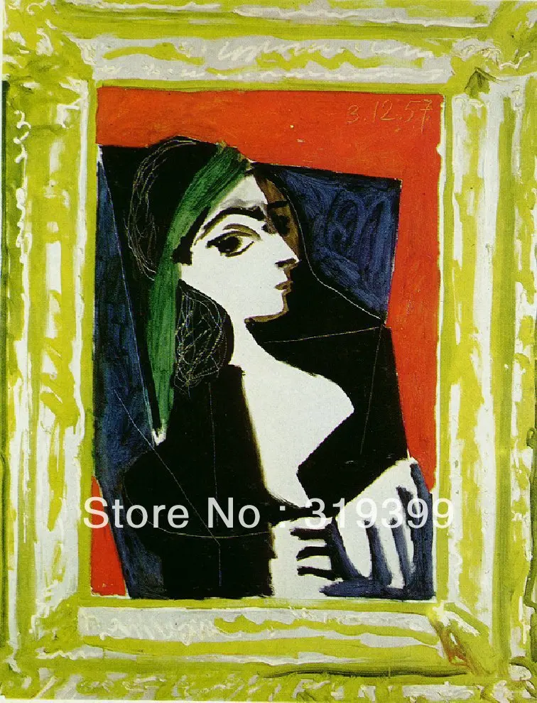 

Oil Painting Reproduction on Linen canvas,portrait-of-jacqueline-1957 by ,,Museum Quality,Free fast shipping,HANDMADE