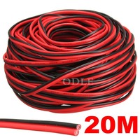 20 meters Electrical Wire Tinned Copper 2 Pin AWG 22 insulated PVC Extension LED Strip Cable Red Black Wire Electric Extend Cord