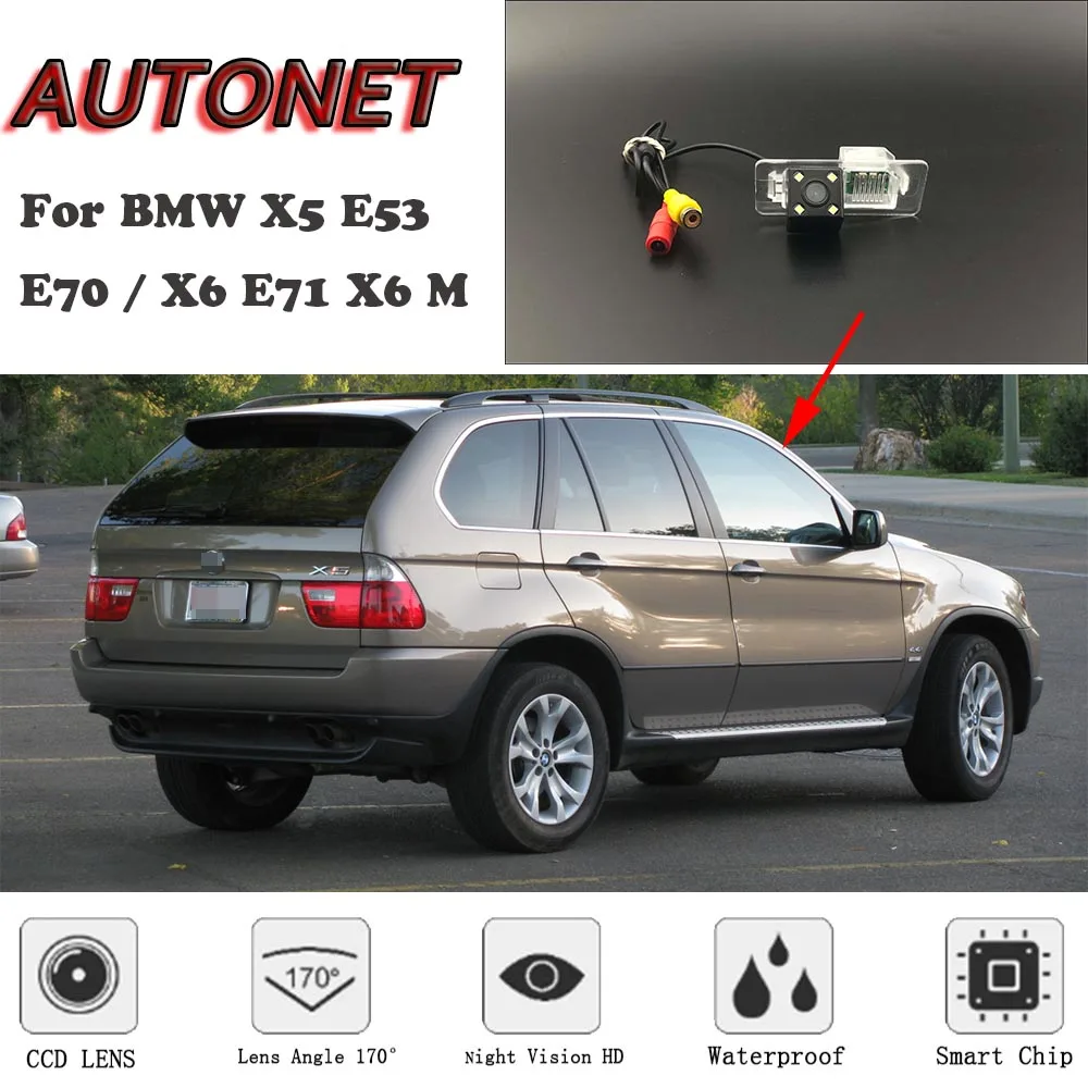 AUTONET HD Night Vision Backup Rear View camera For BMW X5 E53 E70 / X6 E71 X6 M CCD/license plate Camera or Bracket