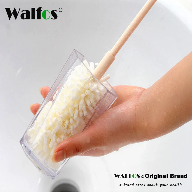 WALFOS 1 Piece Sponge Convenient Bottle Cleaning Brushes Glass Bottle Cups Long Handle Brush Kitchen Cup Brush