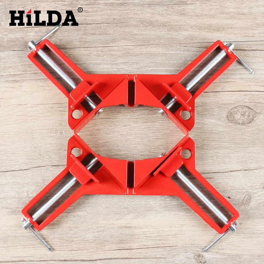 HILDA Multifunction 90 degree Right Angle Clip Picture Frame Corner Clamp 100MM Mitre Clamps Corner Holder Woodworking Hand Tool