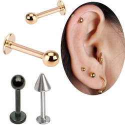 스테인레스 스틸 골드 볼 립 링 2 개 6mm 8mm 10 mm 16G, labret 헬릭스 Tragus 귀 피어싱 바디 쥬얼리 여성 무료 배송