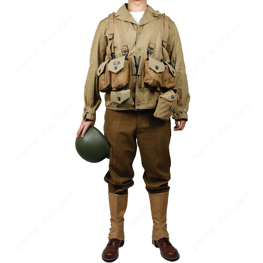 

WW2 Cotton Reproduction Of The Original Lining U.S. ARMY M41 Field F/W Thickening Version D-DAY uniform and B.A.R combination