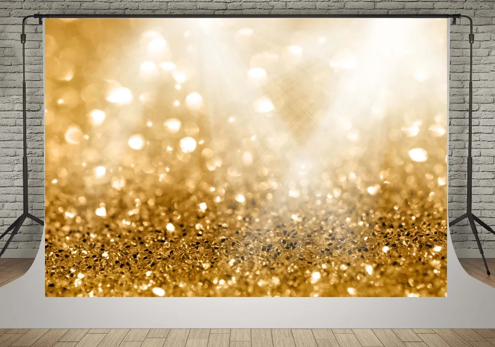 

VinylBDS 10x10ft Gold Bokeh Wedding Photography Backdrop Highlight Backgrounds Fantasy For Children Backgrounds For Photo Studio