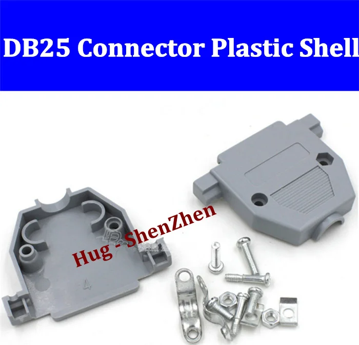 Free shipping plastic houseing case shell cover with screw for two rows DB25 serial Socket/Jack/Connector/port -100pcs/lot